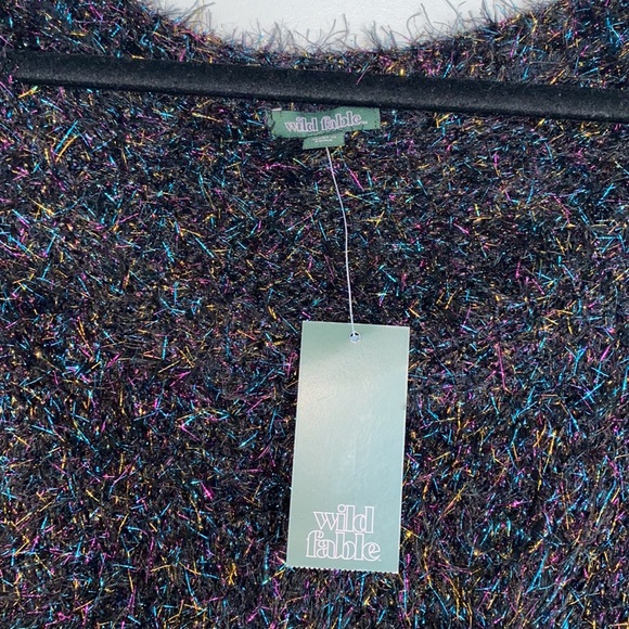 Wild Fable Rainbow Tinsel Fuzzy Oversized Sweater - Picture 7 of 7
